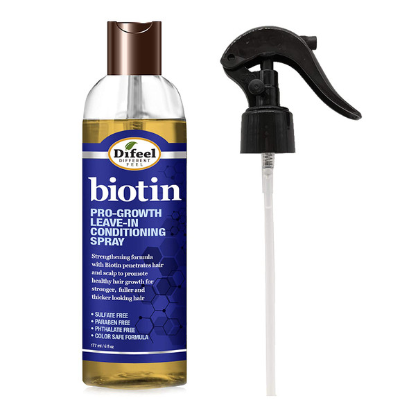 Difeel Pro-Growth Biotin Leave in Conditioning Treatment 6 oz. with Spray Cap & Dispensing Cap