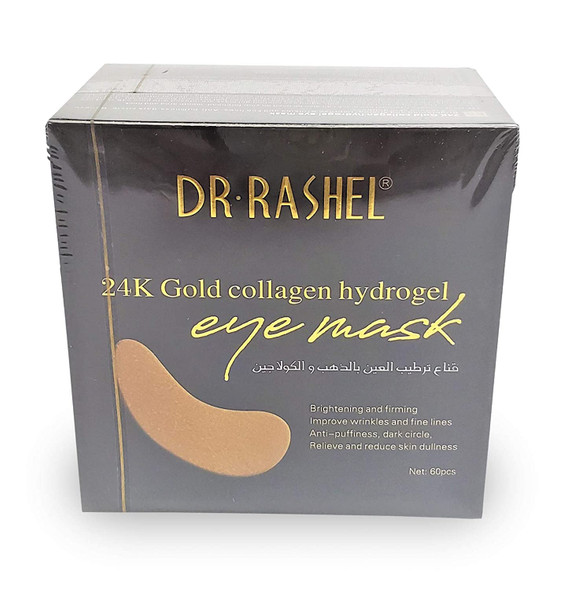 Dr Rashel 24k Gold Collagen Hydrogel Eye Mask | Improve Wrinkles , Anti Puffiness , And Dark Circle | 60 Pcs of Gold Eye Mask