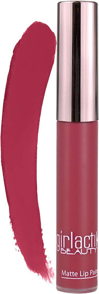 Girlactik Usa. Matte Lip Liquid In Cranberry Pink Shade. Longwear, Pigmented & Non-Drying Lipstick. -Babe