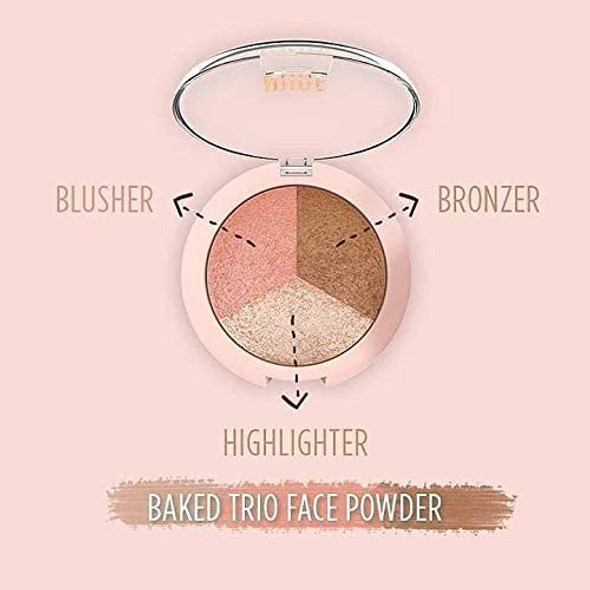 Golden Rose Nude Look Baked Trio Face Powder Blusher-Bronzer-Highlighter
