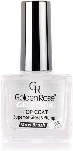 gr gel look top coat superior gloss&plump with maxi brush 10.5 ml