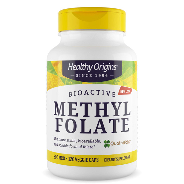 Healthy Origins Methyl Folate (Quatrefolic) 800 mcg, 120 Veggie Caps