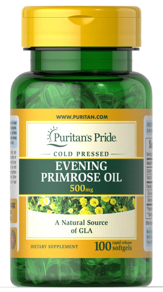 Puritan's Pride Evening Primrose Oil 500 mg with GLA-100 Softgels
