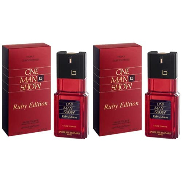 Jacques Bogart One Man Show for Men, Eau de Toilette Spray, Ruby Edition, 3.33 Ounce (Pack of 2)