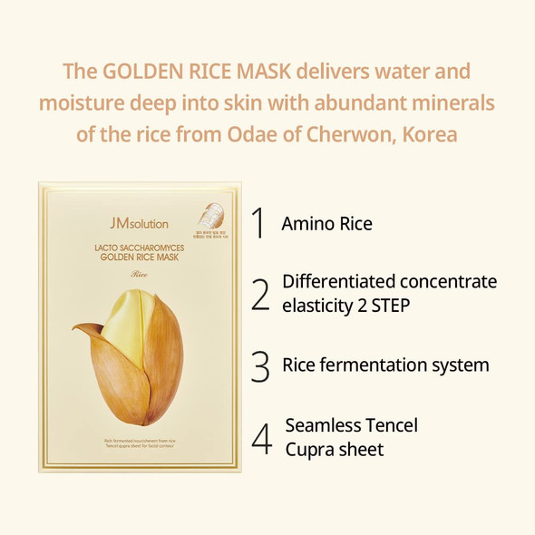 JMsolution Lacto Golden Rice extracted Moisturizing Mask Korean Facial Skincare mask-Anti aging Richy Nuturition for all skins