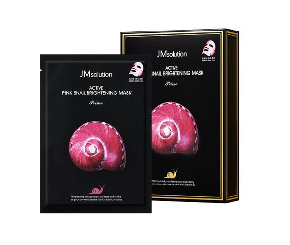 JM Solution Active Pink Snail Regenerating Korean facial Skin Care Mask -Vitamin B Bright Nourishing Glow Mask-10 sheets for all skin
