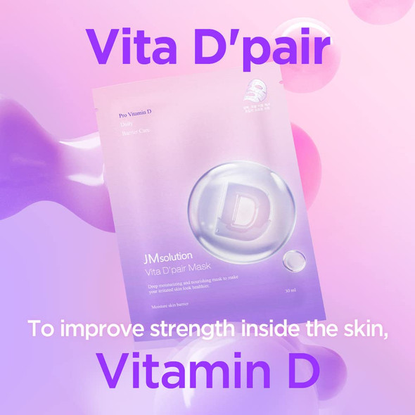 JMsolution Vita D Pair Mask Korean Skincare Facial Mask -Plant extract Collagen SKin defence-Hydrating Deep Moisture Skin Barrier Care