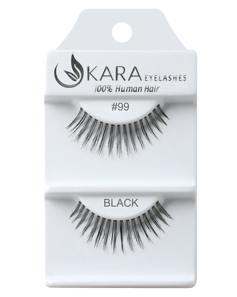 Kara Beauty Human Hair Eyelashes - 99 (Pack of 12)