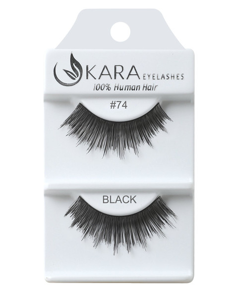 Kara Beauty Human Hair Eyelashes - 74 (Pack of 12)