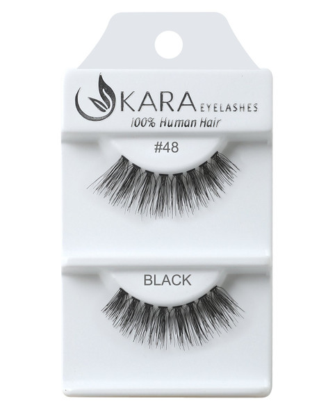 Kara Beauty Human Hair Eyelashes - 48 (Pack of 12)