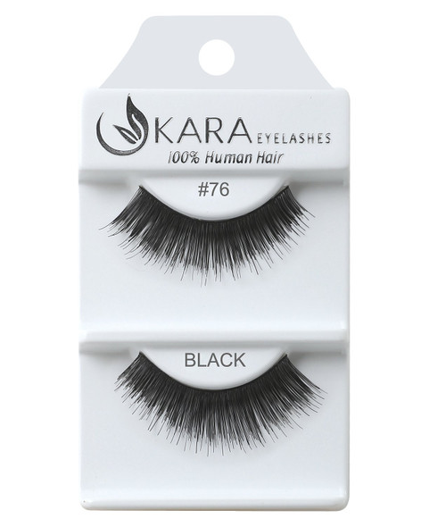 Kara Beauty Human Hair Eyelashes - 76 (Pack of 12)