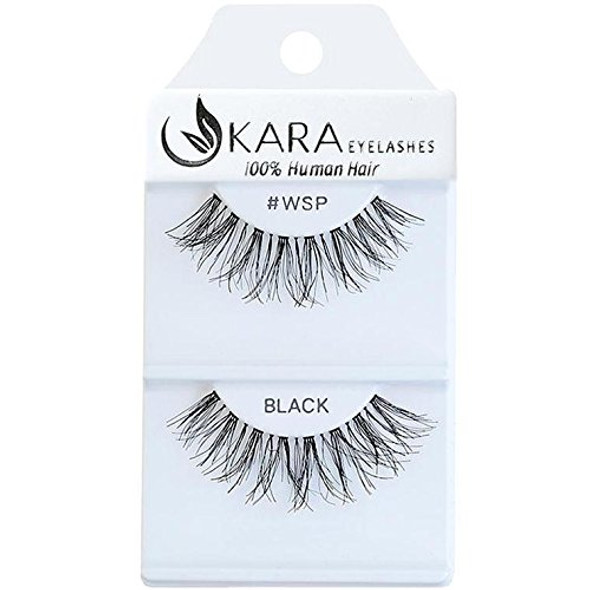 Kara Beauty 100% Human Hair False Eyelashes Wispies- WSP (12 PACK)