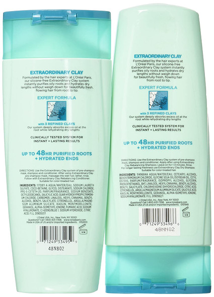 Extraordinary Clay Rebalancing Shampoo and Conditioner Set, 12.6 Ounces (2 Items Bundle)