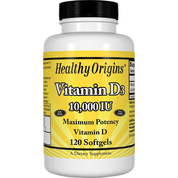 Healthy Origins Vitamin D3 - 10000 IU - 120 Softgels