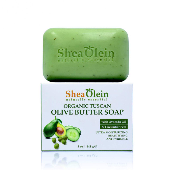 Shea Olein Organic Tuscan Olive Butter Soap w/Avocado Oil & Cucumber Peel Soap 5 Ounce