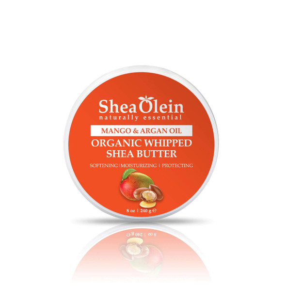 Shea Olein Organic Whipped Shea Butter (Mango & Argan Oil Organic Whipped Shea Butter, 8oz)