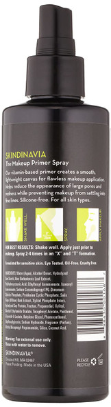 Skindinavia Makeup Primer Spray, 8 oz, 236 ml - Matte Beauty Control Pore-Minimizing Shine Paraben-Free Silicone-Free Cruelty-Free Extreme Longwear Long-lasting Make Up