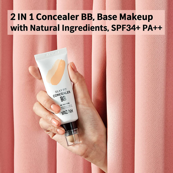 YADAH Silky Fit Concealer BB Power Brightening 35ml (1.18fl.oz.) / 2 in 1 Base Makeup Natural Ingredients BB Cream SPF34 PA