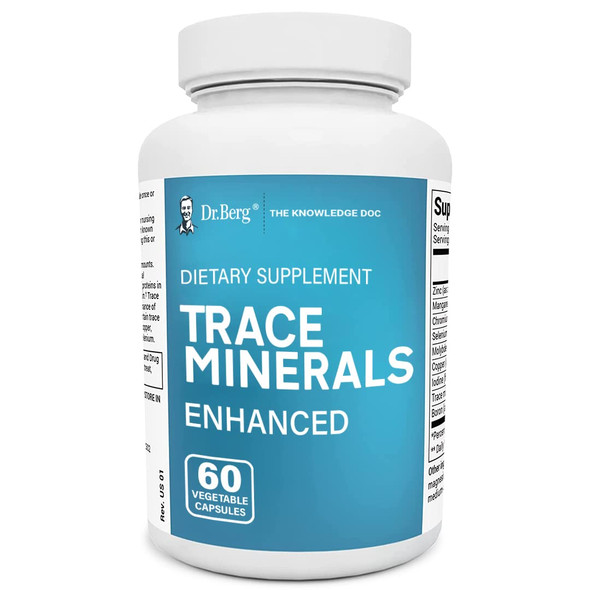 Dr. Berg's Trace Minerals Enhanced Complex - Complete with 70+ Nutrient-Dense Health Mineral  60 Capsules