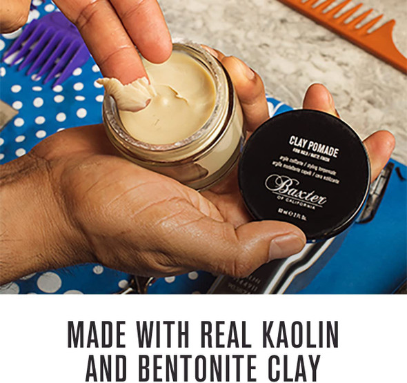 Baxter of California Clay Pomade - Natural Hair Firm Hold - Matte Finish - Styling Clay - All Day Style Protection - 2oz