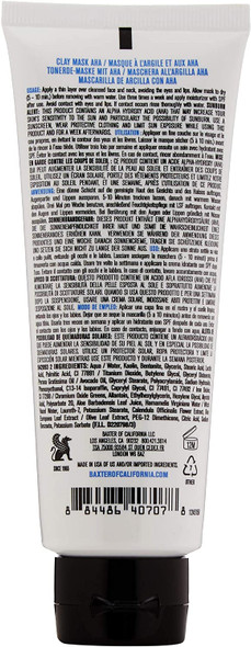 Baxter of California Clay Mask AHA - Detox Face Mask - Deep Pore Cleaning & Oil Control - Purifying Natural Contents Suitable On All Skin Types