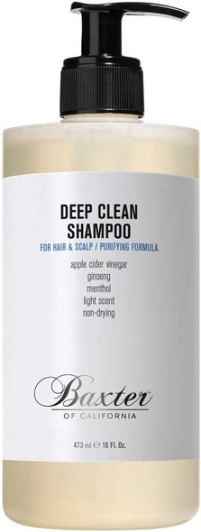 Baxter of California Deep Clean Shampoo - Detoxifying And Purifying Thinning Hair Repair - Sulfate Free - All Hair Types - 473ml