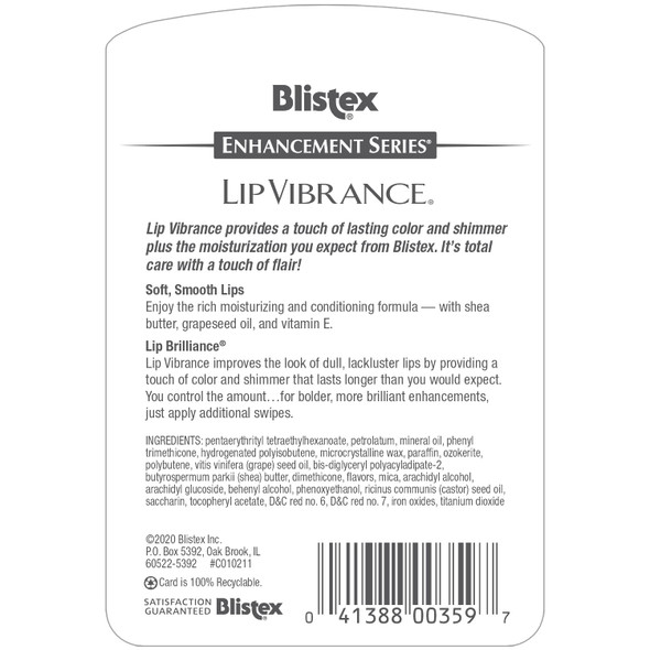 Blistex Lip Vibrance, Lip Protectant, 0.13 oz (Pack of 4)