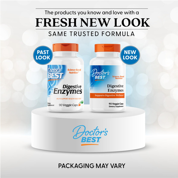 Doctor's Best Digestive Enzymes Supplement for Women & Men - Supports Gut Health, Digestion, & Overall Wellness, Formulated with Amylase, Super Enzyme Blend for Food Break Down Non GMO - 90 Veg Caps