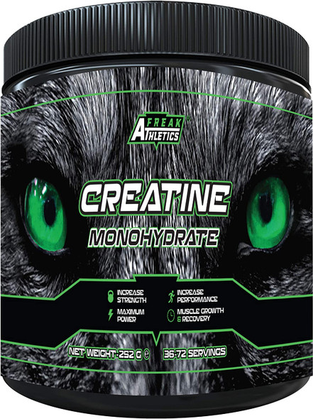 Creatine Monohydrate Powder 252g - Premium Grade Creatine Monohydrate - UK Made - Unflavoured Creatine Powder Scoop Included