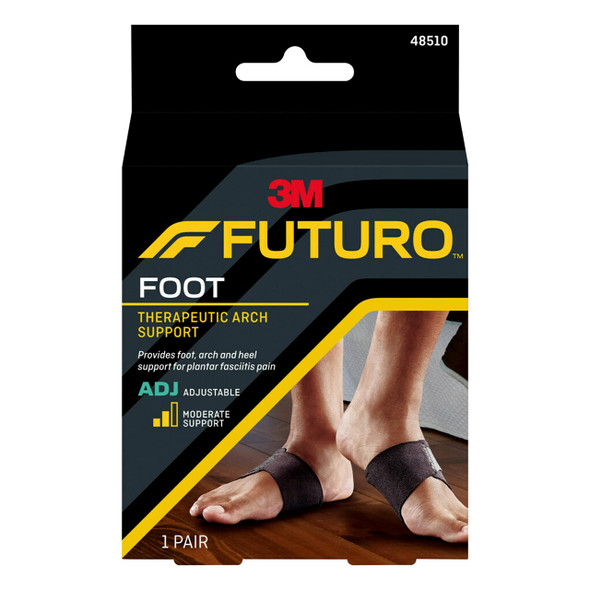 Futuro - 70005188548 FUTURO Therapeutic Arch Support, Ideal Athletic, Everyday Activities, and Plantar Fasciitis Pain, Breathable, One Size Black