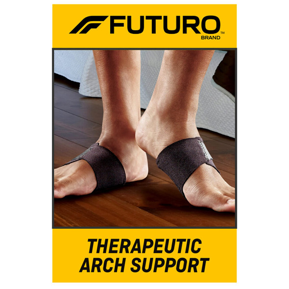 Futuro - 70005188548 FUTURO Therapeutic Arch Support, Ideal Athletic, Everyday Activities, and Plantar Fasciitis Pain, Breathable, One Size Black
