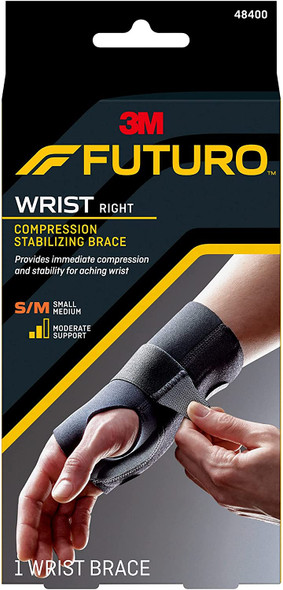 FUTURO 48400EN Energizing Wrist Support, S/M, Fits Right Wrists 5 1/2-Inch - 6 3/4-Inch, Black