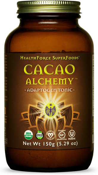 HealthForce SuperFoods Cacao Alchemy - 150 Grams - Superfood Adaptogen Tonic - Supports Energy, Endurance & Vitality - Organic, Vegan, Gluten Free - 60 Servings