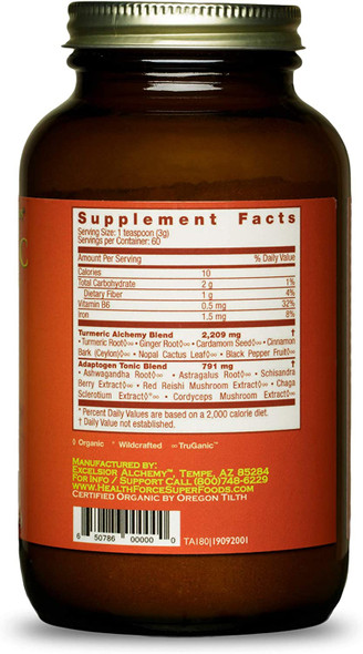 HealthForce SuperFoods Turmeric Alchemy - 180 Grams - Superfood Adaptogen Tonic - Golden Milk & Curcumin Blend - Supports Energy, Endurance & Vitality - Organic, Vegan, Gluten Free - 60 Servings