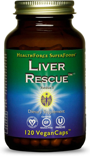 HealthForce SuperFoods - 120 VeganCaps - All-Natural Supplement with Milk Thistle & Dandelion Root - Gluten Free - 60 Servings