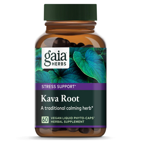 Gaia Herbs Kava Kava Root, Vegan Liquid Capsules, 60 Count - Supports Emotional Balance, Calm & Relaxation, Guaranteed Potency 75mg Active Kavalactones