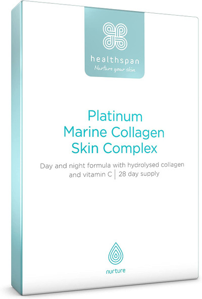 Healthspan Platinum Marine Collagen Skin Complex (28 Day Supply) | Premium Day & Night Supplement | Containing Marine Collagen Peptides, Vitamin C & Micronutrients | Supports Skin Health