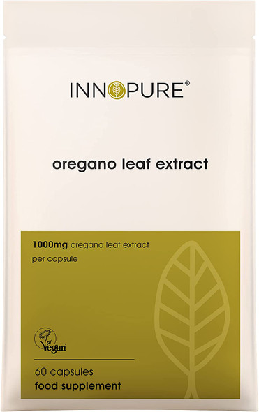 INNOPURE Oregano Capsules - 1000mg of Oregano Leaf Extract per Capsule - 100% Natural - Vegan Society Certified