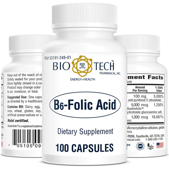 BioTech Pharmacal - B6 Folic Acid - 100 Count