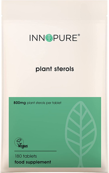 INNOPURE Plant Sterols 180 Tablets, High Strength 800mg Cholesterol Lowering Tablets, Proven Supplement to Lower Cholesterol Levels - Made in The UK