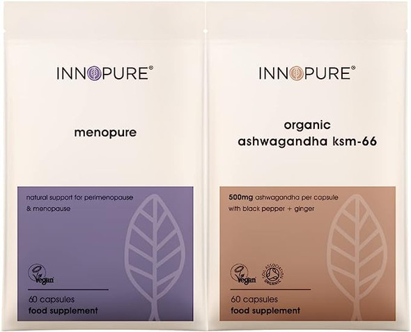 Innopure Menopause Supplements Pack - Ashwagandha + Menopure - Advanced Support For Women With Perimenopausal And Menopausal Symptoms - 2 Month Supply