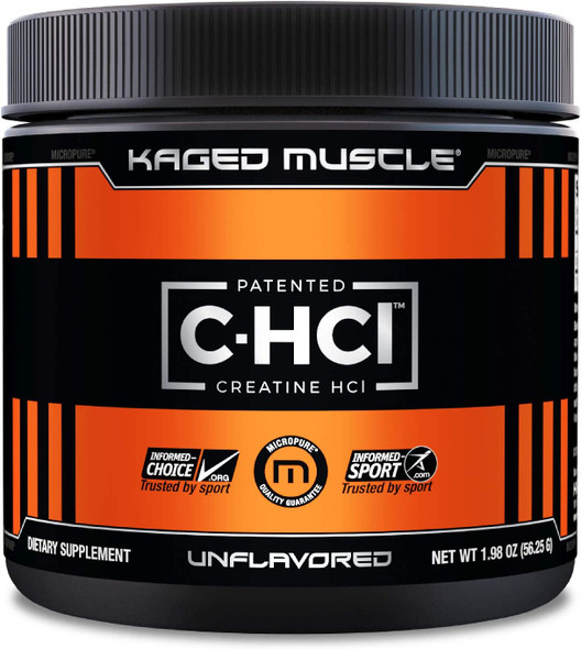Creatine HCl Powder, Kaged Muscle Creatine HCl, Patented Creatine Hydrochloride Powder, Highly Soluble Creatine Hydrochloride 750mg, Unflavored, 75 Servings