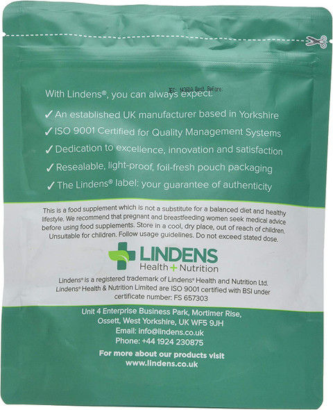 Lindens Vitamin B5 500mg Tablets - 360 Pack - 7666% Nrv Dose Contributes Towards Mental Performance, Normal Metabolism & Reduction of Tiredness - UK Manufacturer, Letterbox Friendly