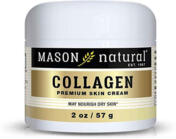 Mason Natural Collagen Premium Skin Cream - Anti Aging Face and Body Moisturizer, Intense Skin Hydration and Firmness, Pear Scent, Paraben Free, 2 OZ