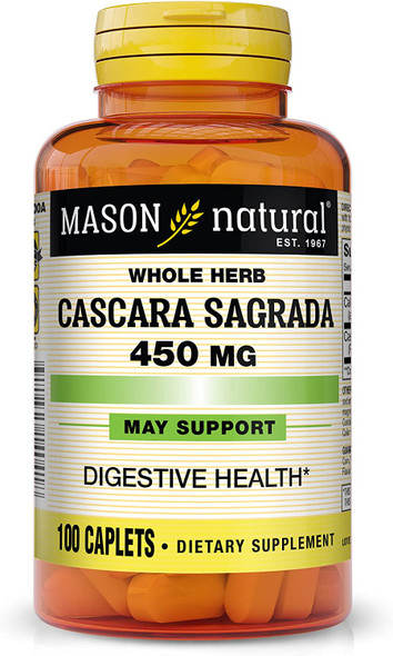 Mason Cascara Sagrada 450Mg. Contains 100 Caplets