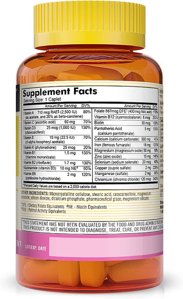 Mason Natural Women'S Daily Multi Formula With 21 Essential Vitamins And Nutrients, Supports General Wellness And Overall Health, 90 Caplets