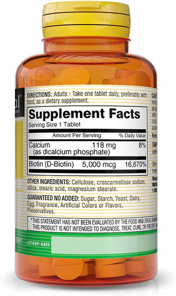 Mason BIOTIN 5000MCG 60 per Bottle