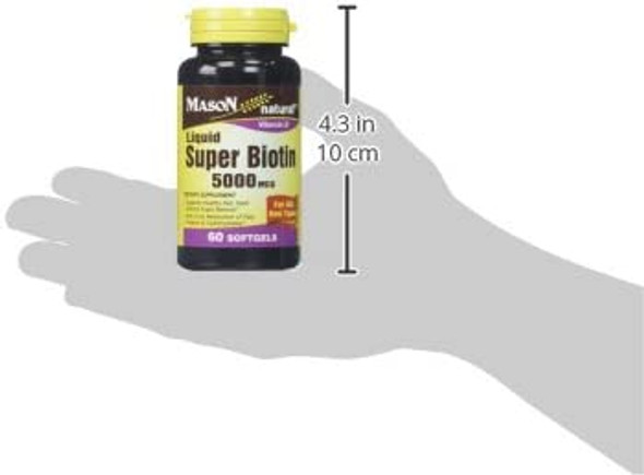 Mason Vitamins Biotin 5000 Mcg Softgels, 60 Count