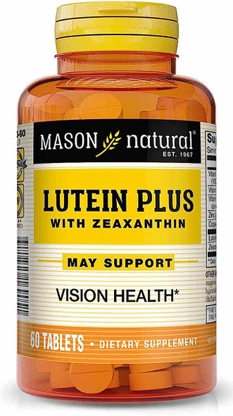 Mason Natural Lutein Plus With Zeaxanthin, Vitamins A, C, E, Zinc And Copper - Healthy Vision And Eye Function, Supports Eye Health, 60 Tablets