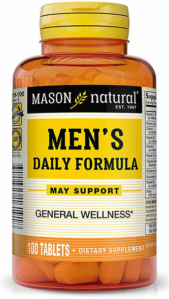 MASON NATURAL, Mens Daily Formula Equivalent to One a Day Mens Brand Tablets - 100 ea